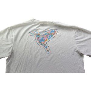 Birddogs Men XL White Graphic Colorful Logo T Shirt Tee Cotton Blend Stretch